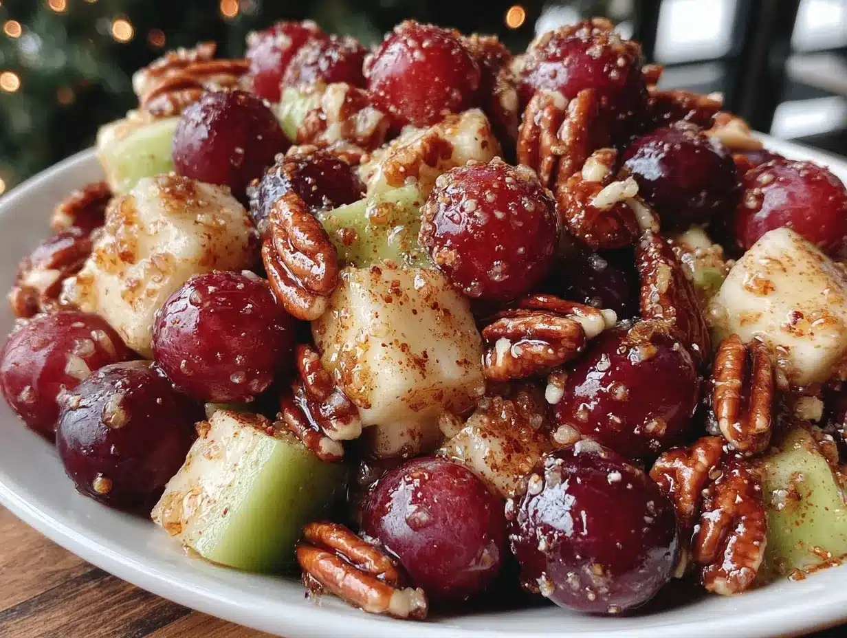cinnamon-spiced apple and red grape salad preparation steps