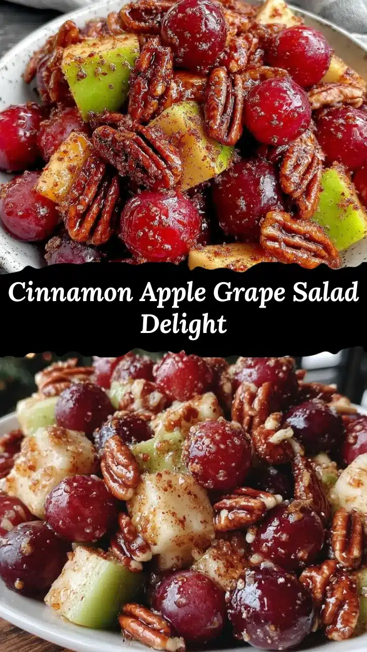 cinnamon-spiced apple and red grape salad recipe