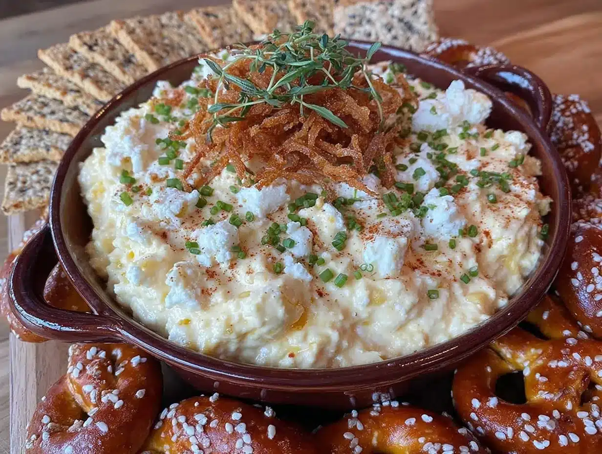 creamy beer cheese pretzel dip preparation steps