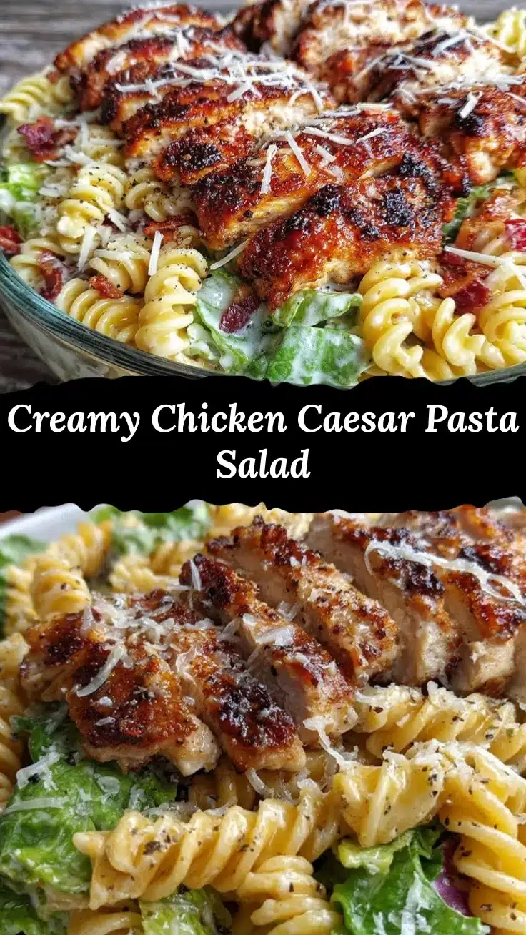 creamy chicken caesar pasta salad recipe