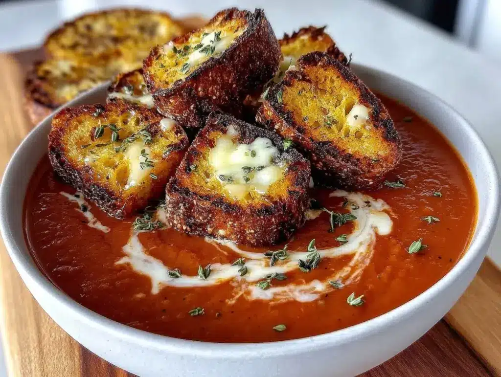 creamy roasted tomato soup - featured image