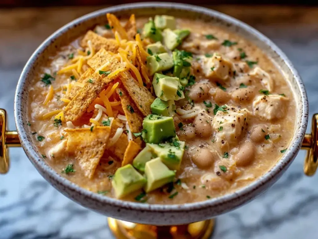 creamy white chicken chili instant pot - featured image