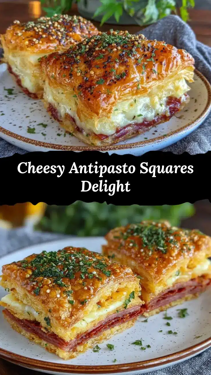 crispy antipasto squares recipe