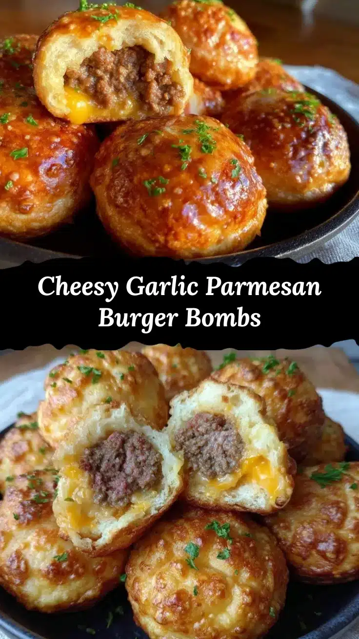 crispy garlic parmesan cheeseburger bombs recipe