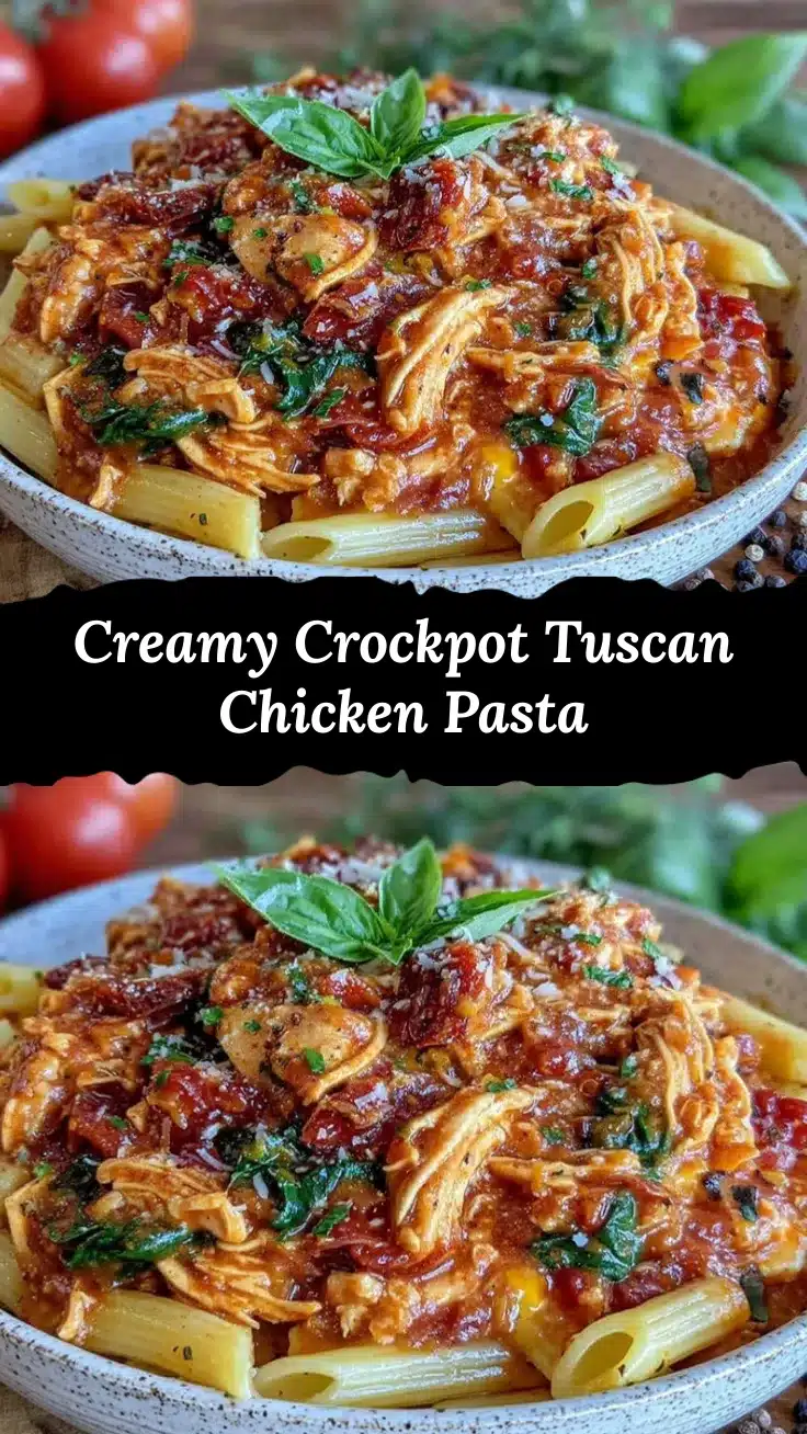 crockpot Tuscan chicken pasta recipe recipe