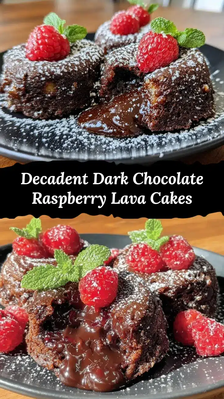 dark chocolate raspberry molten lava cakes recipe