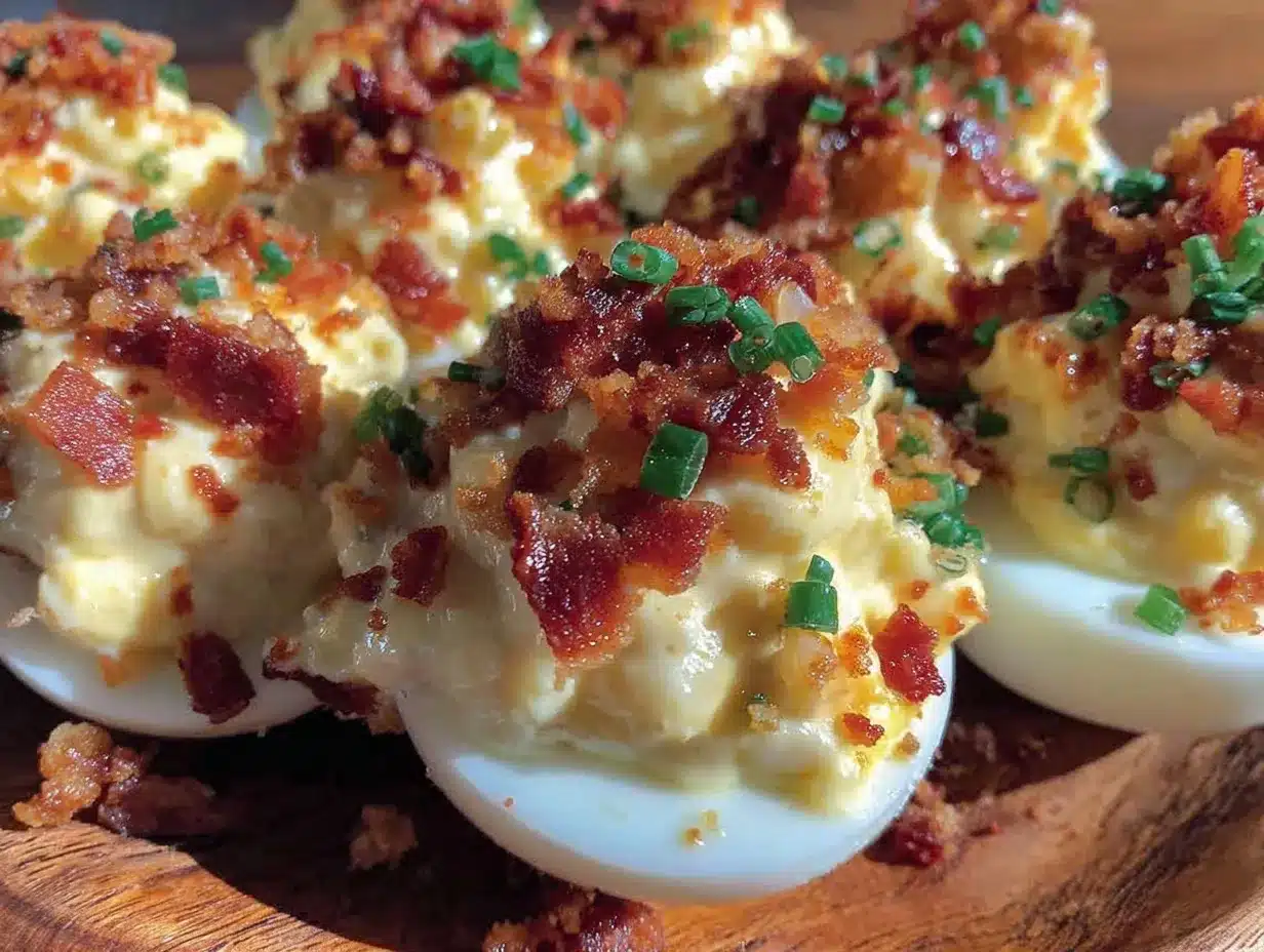 deviled eggs with bacon and chives preparation steps