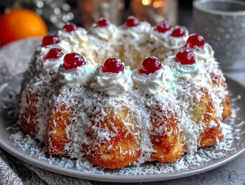 fluffy snowball cake recipe - featured image