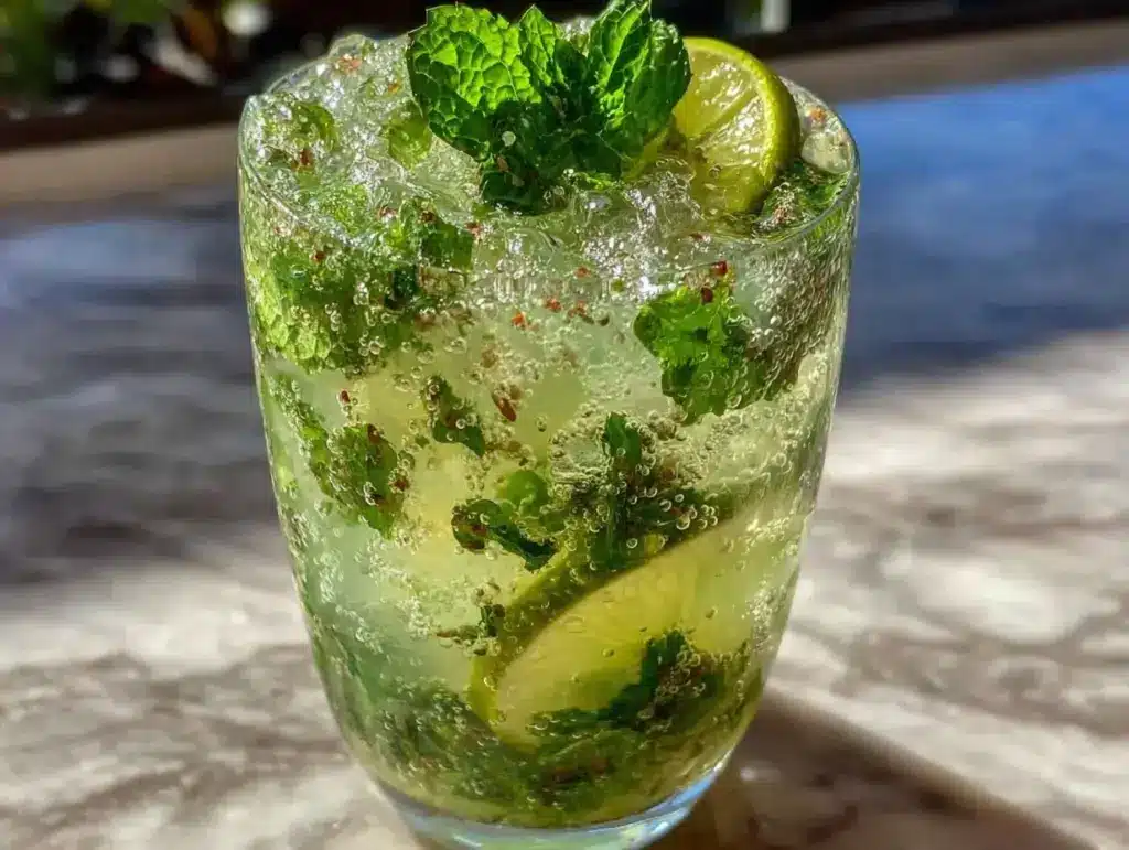 fresh mint mojito mocktail - featured image