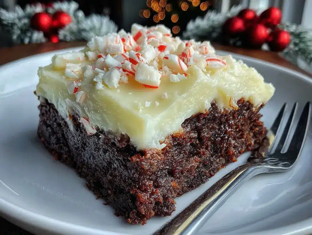 fudgy peppermint bark brownies - featured image