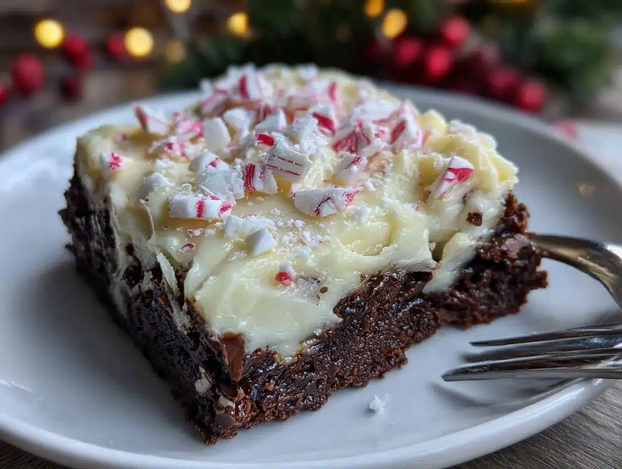 fudgy peppermint bark brownies preparation steps