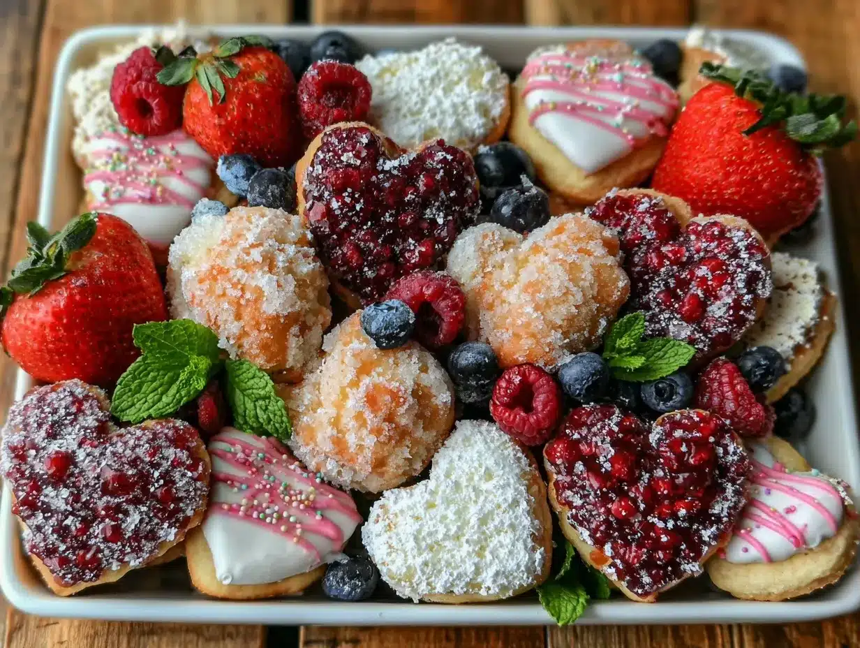 Galentine’s Frosted Berry Snack Tray preparation steps