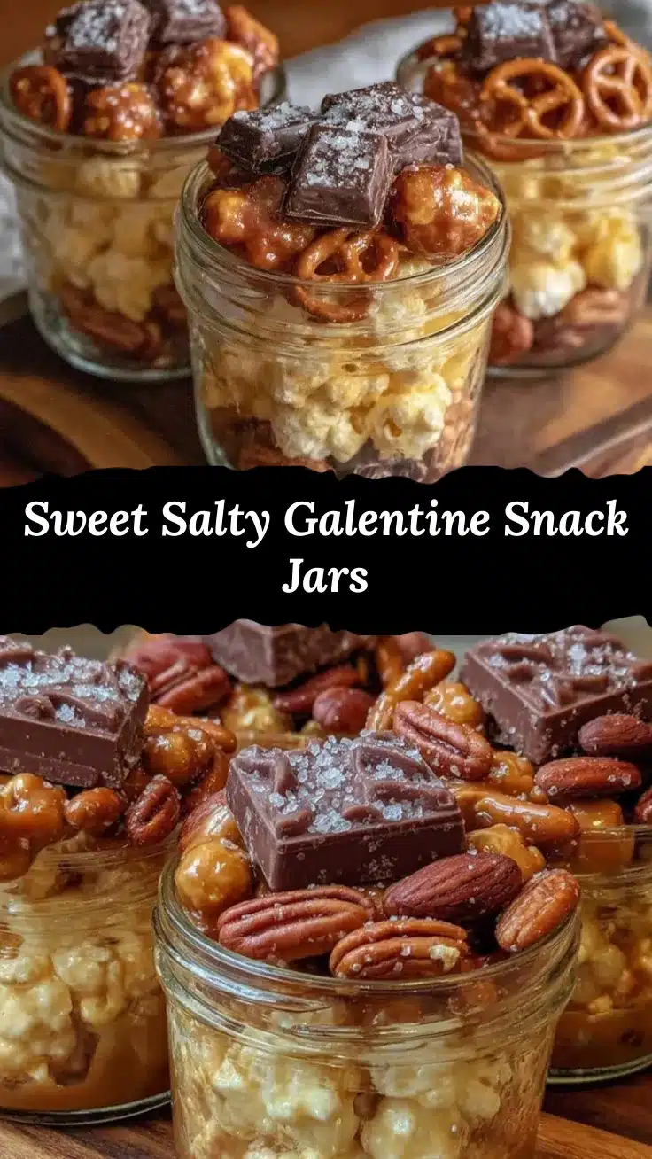 Galentine’s sweet salty snack jars recipe