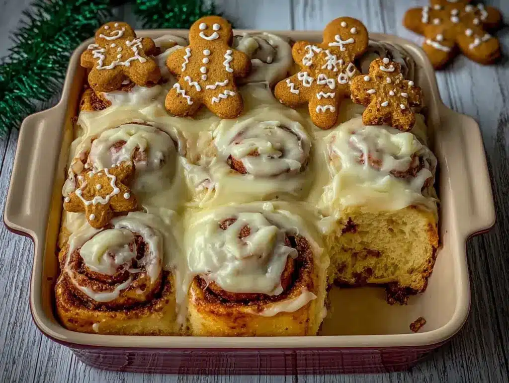 gingerbread cinnamon rolls - featured image