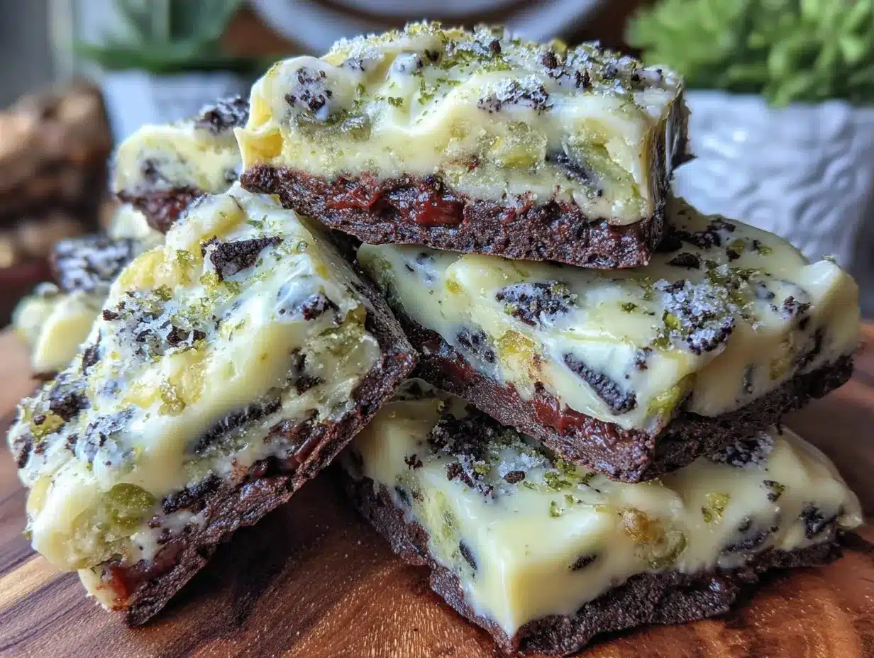 green mint Oreo bark recipe preparation steps