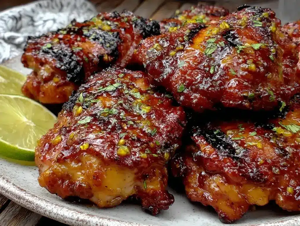 grilled honey lime chicken thighs - featured image