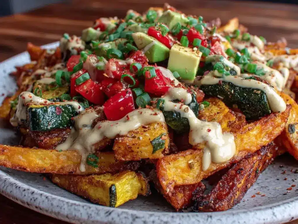 healthy air fryer loaded veggie fries - featured image
