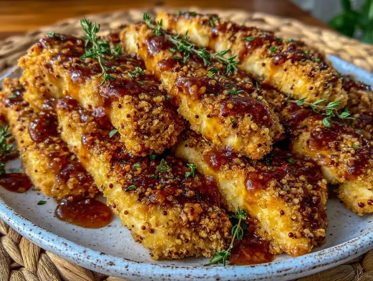 healthy baked honey mustard chicken strips preparation steps
