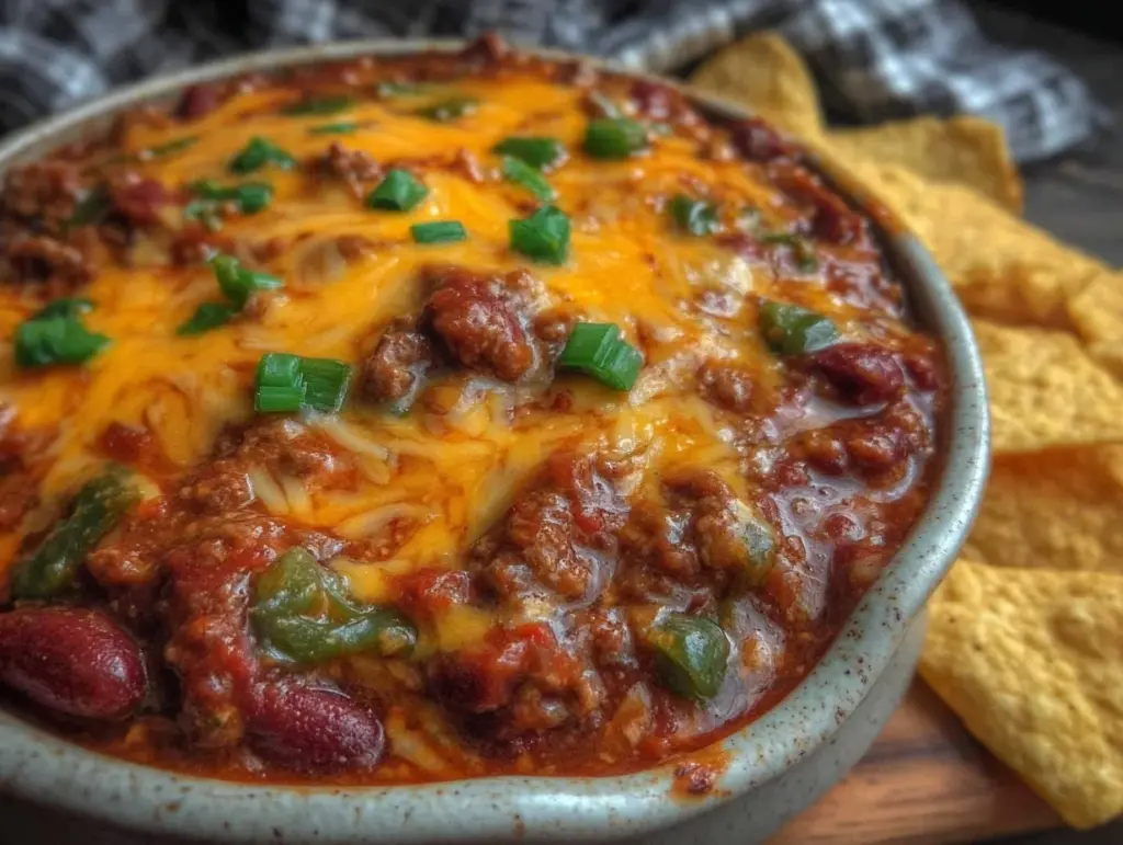 healthy low-cal chili cheese dip - featured image