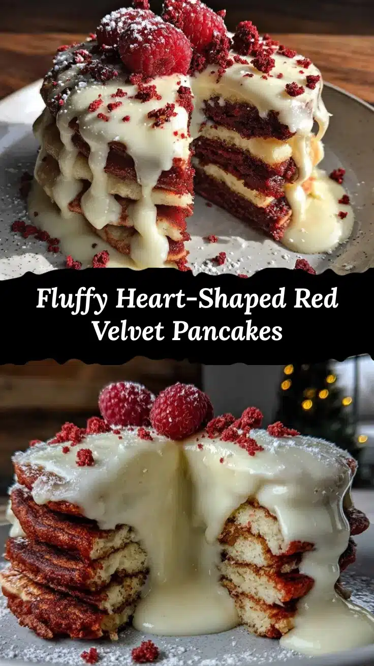 heart-shaped red velvet pancakes recipe