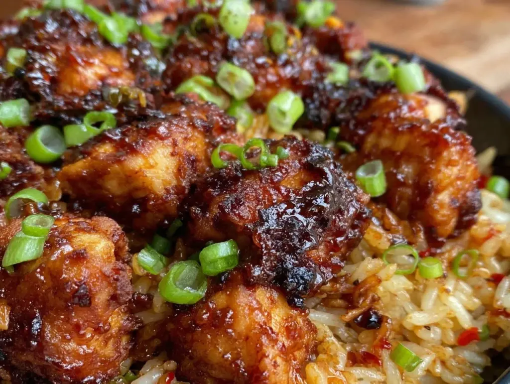 honey BBQ chicken rice - featured image
