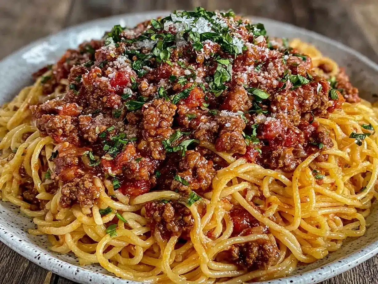 Instant Pot spaghetti with meat sauce preparation steps