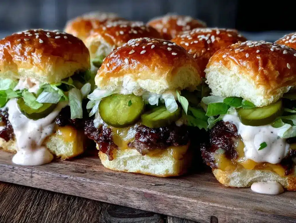 juicy big mac sliders - featured image