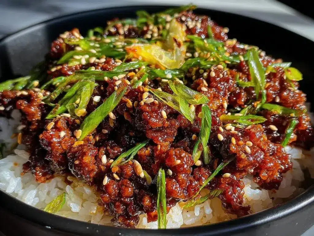 korean ground beef bowl - featured image