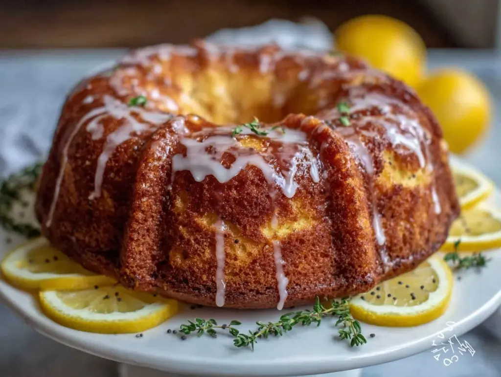 lemon poppy seed bundt cake - featured image