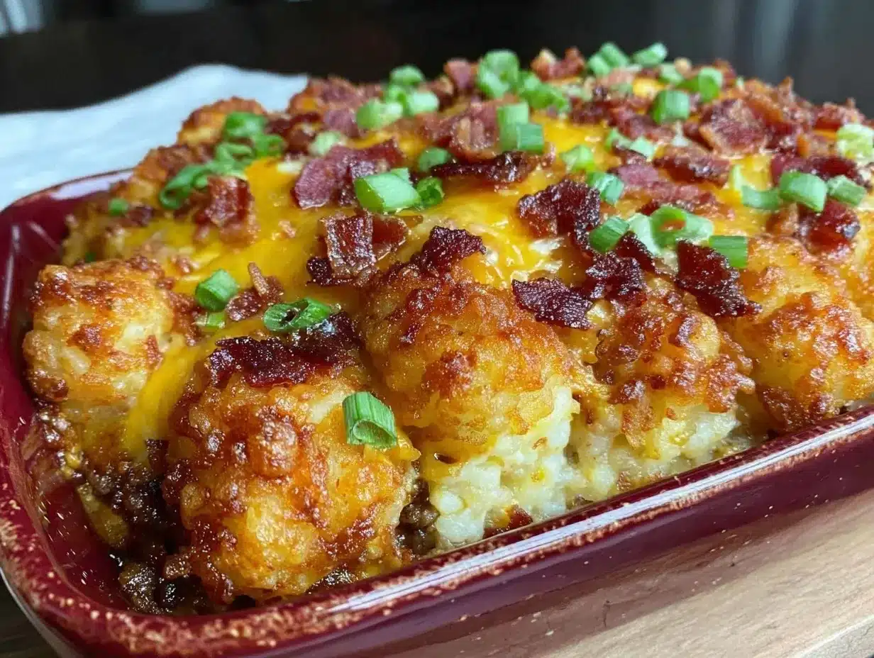 loaded tater tot casserole preparation steps