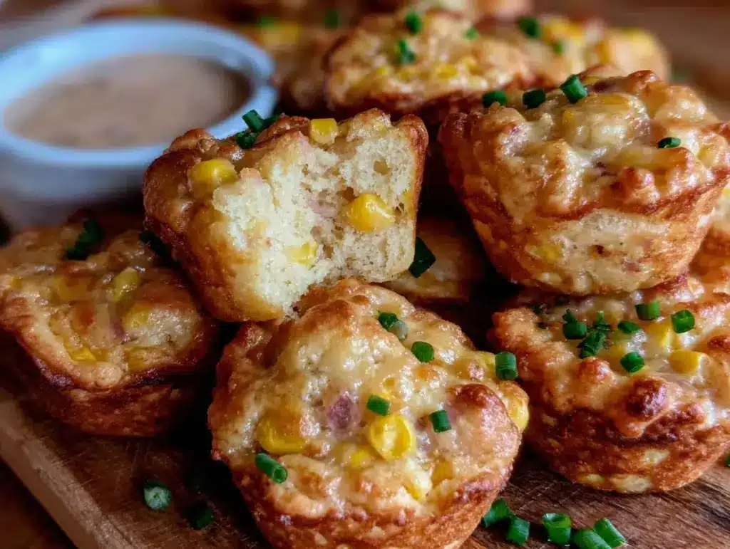 mini corn dog muffins - featured image