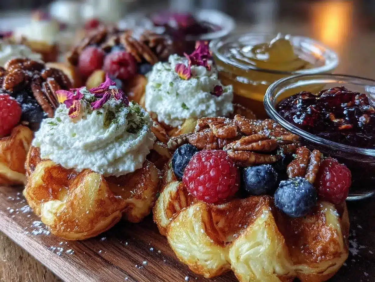 mini waffle charcuterie board preparation steps