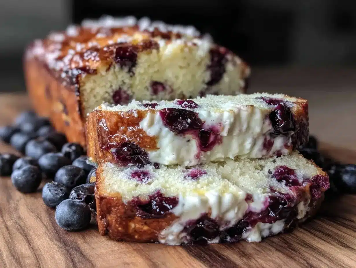 moist blueberry cream cheese bread preparation steps