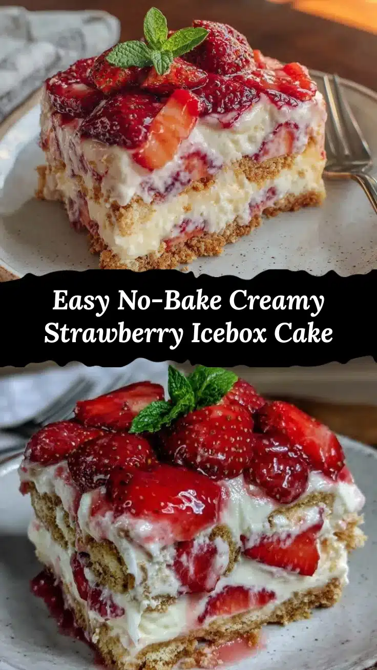 no-bake strawberry icebox cake recipe