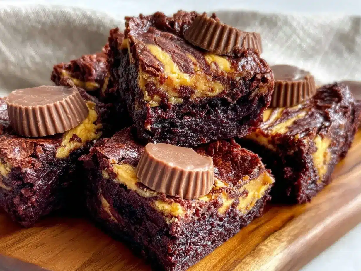 peanut butter cup brownies preparation steps