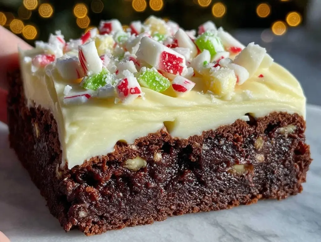 peppermint candy crunch brownies - featured image