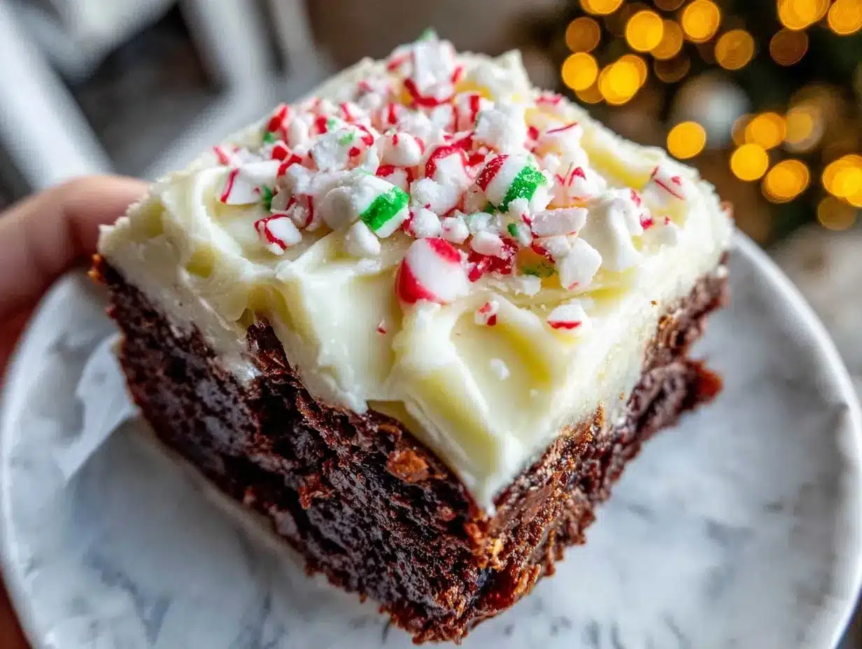 peppermint candy crunch brownies preparation steps