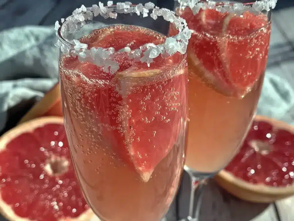pink grapefruit mimosa - featured image