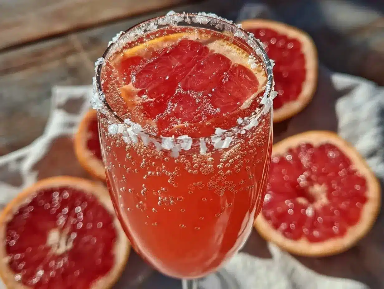 pink grapefruit mimosa preparation steps