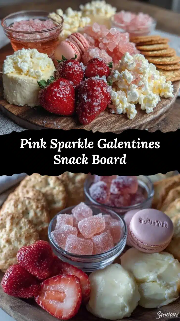 pink sparkle snack board recipe