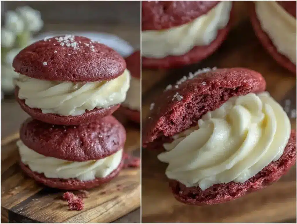 pink velvet whoopie pies - featured image