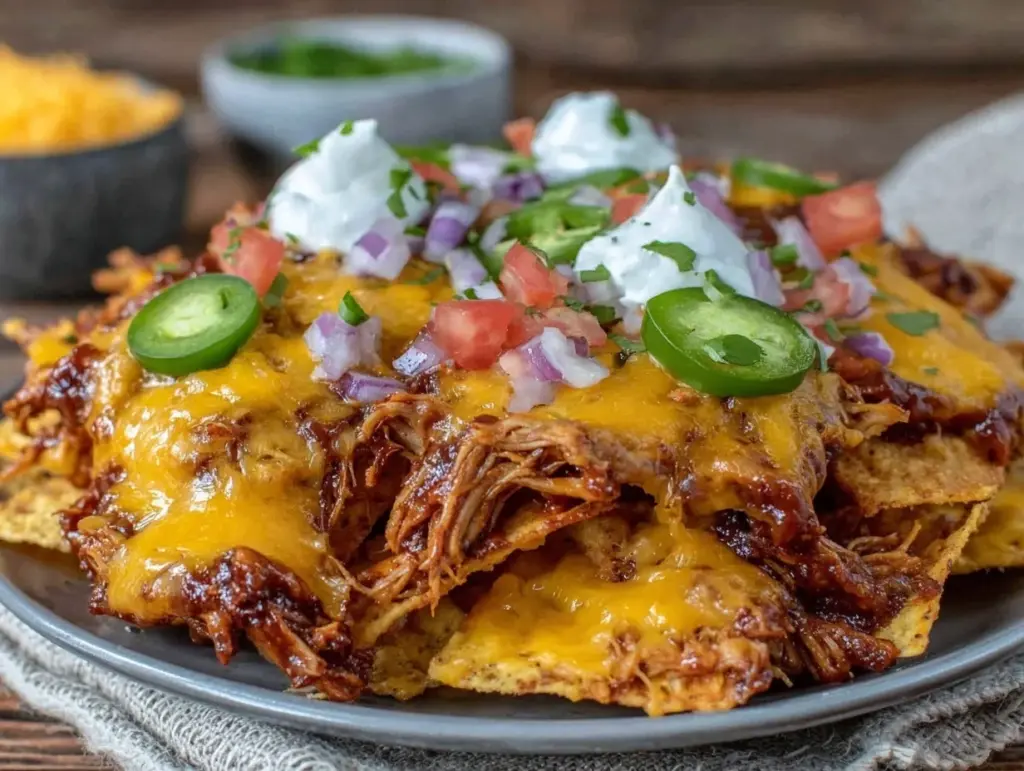 pulled chicken nachos - featured image