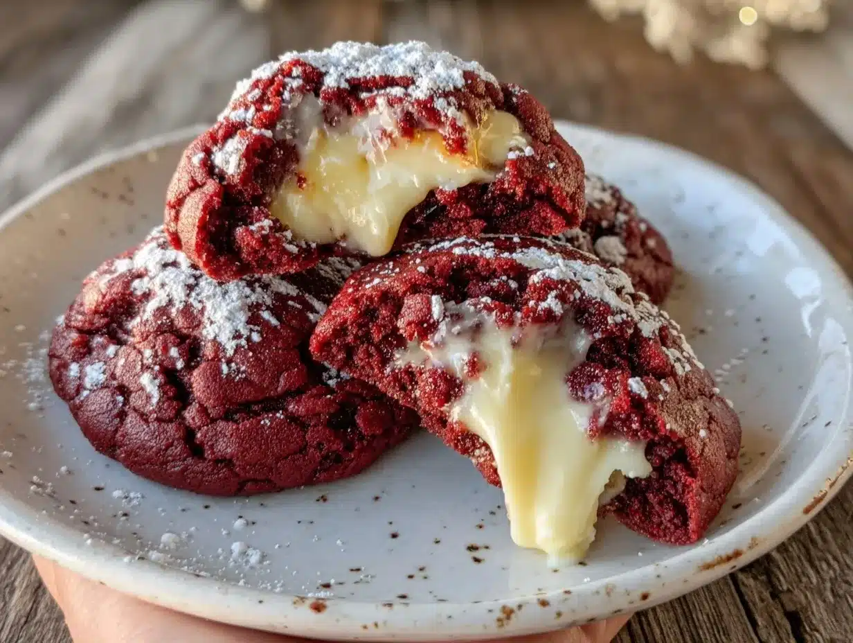 red velvet lava cookies preparation steps