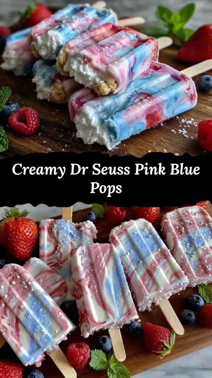 Refreshing Dr Seuss Pink & Blue Smoothie Pops recipe