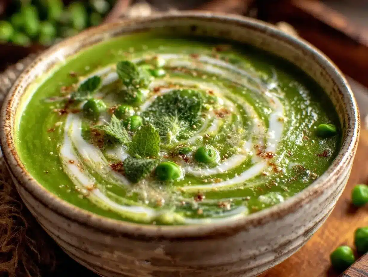 refreshing pea and mint soup preparation steps