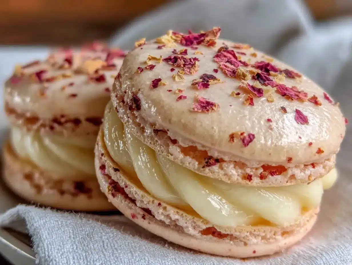 rose water macarons preparation steps