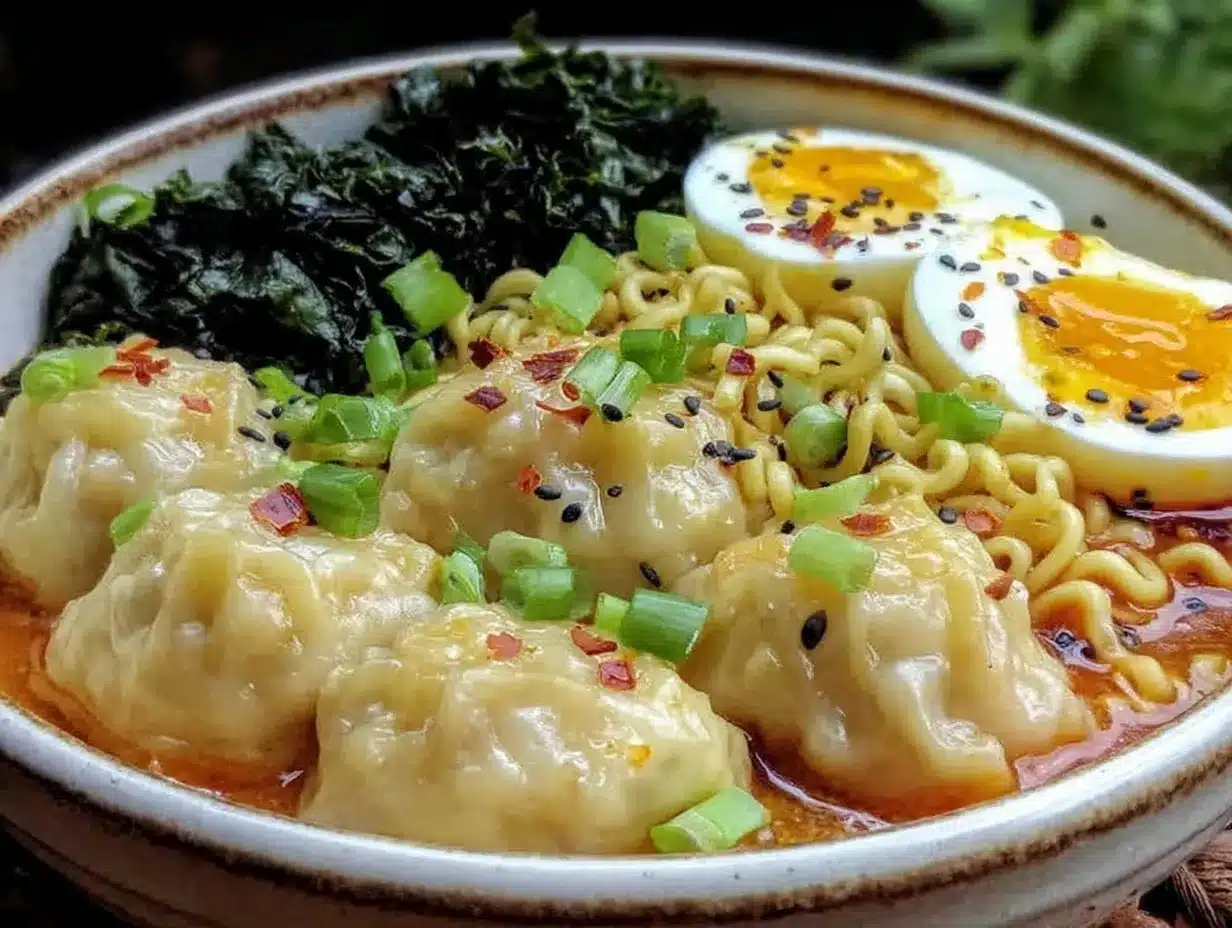 savory dumpling ramen bowl preparation steps