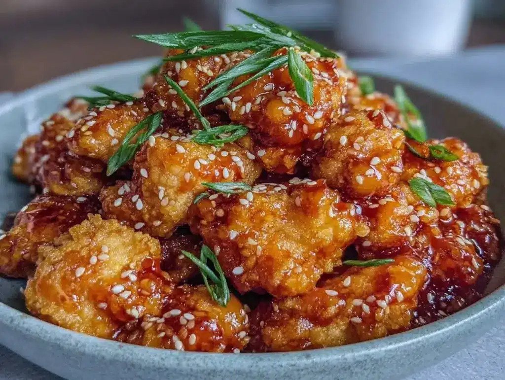 sesame chicken with zesty orange sauce - featured image