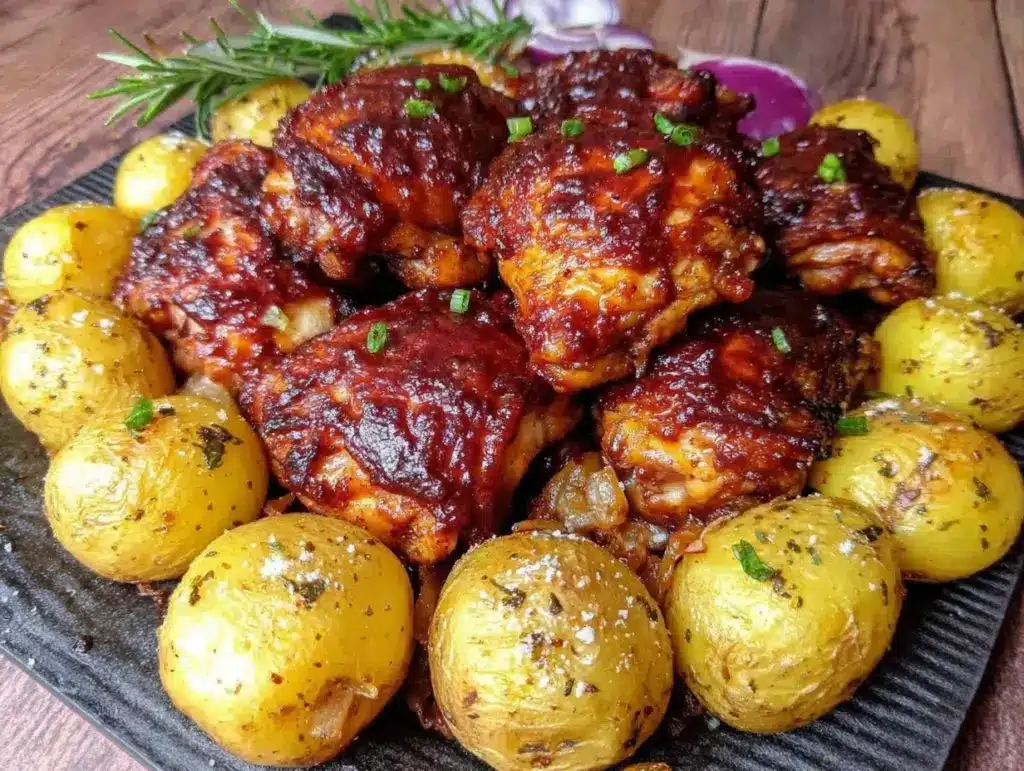 sheet pan bbq chicken - featured image