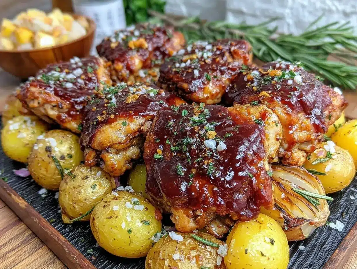 sheet pan bbq chicken preparation steps